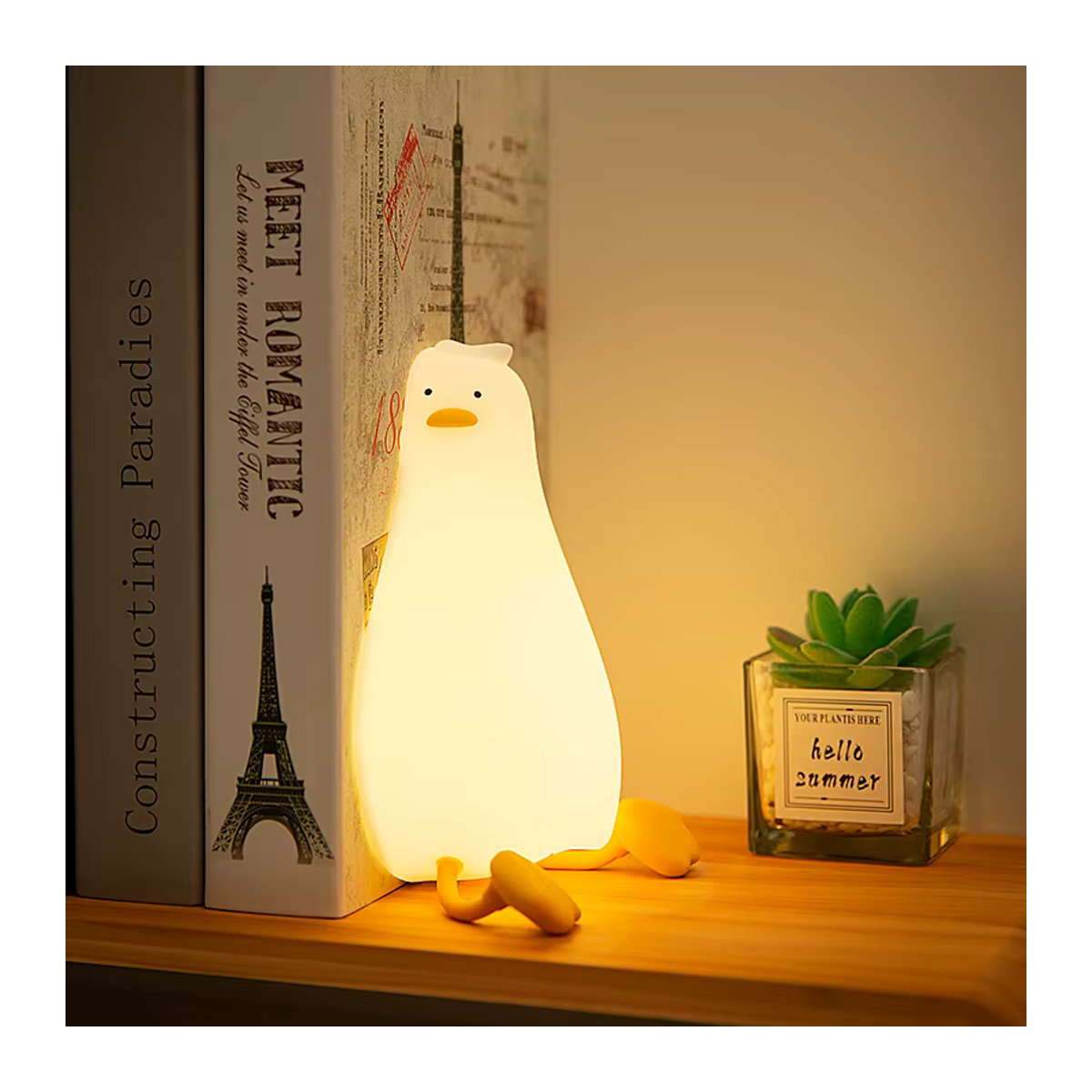 Aamasun Wiederaufladbare LED Nachtlicht Ente aus Silikon in Gelb als süße Kinder Nachttischlampe - Bild 4