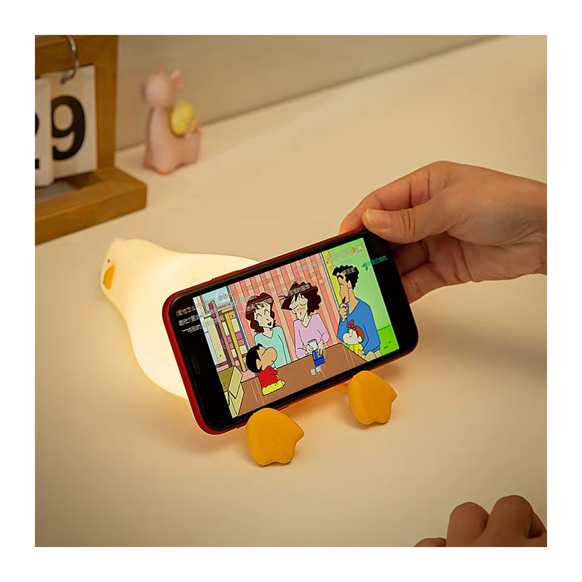 Aamasun Wiederaufladbare LED Nachtlicht Ente aus Silikon in Gelb als süße Kinder Nachttischlampe - Bild 5
