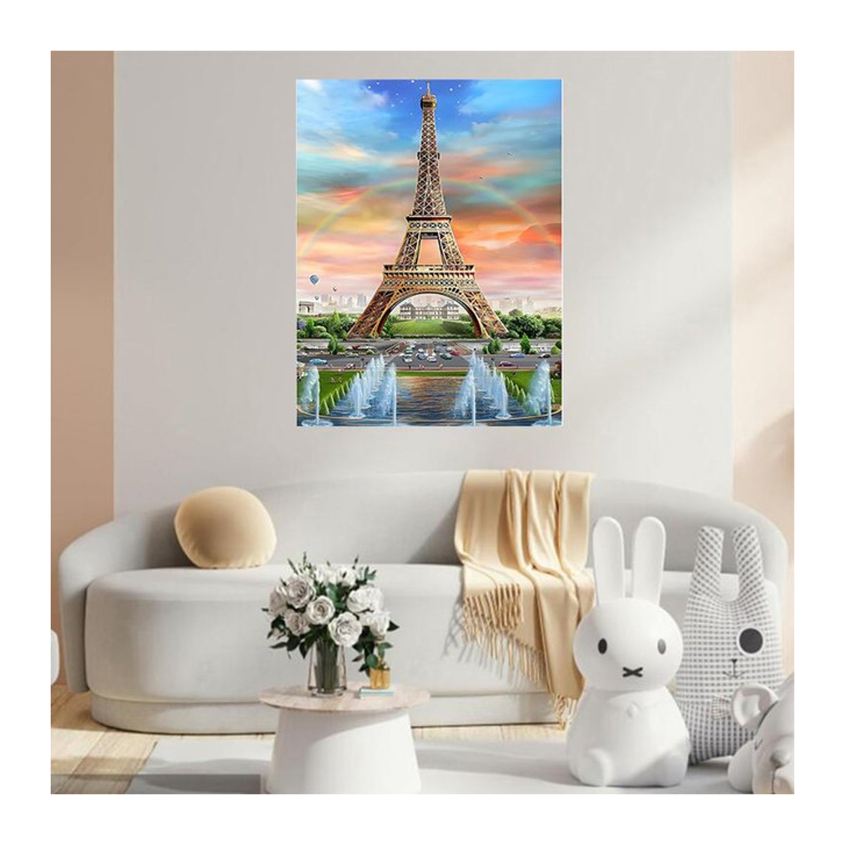 AB Diamant Malerei Eiffelturm Sonnenuntergang DIY Kreuzstich Wanddekoration mehrfarbig - Bild 1