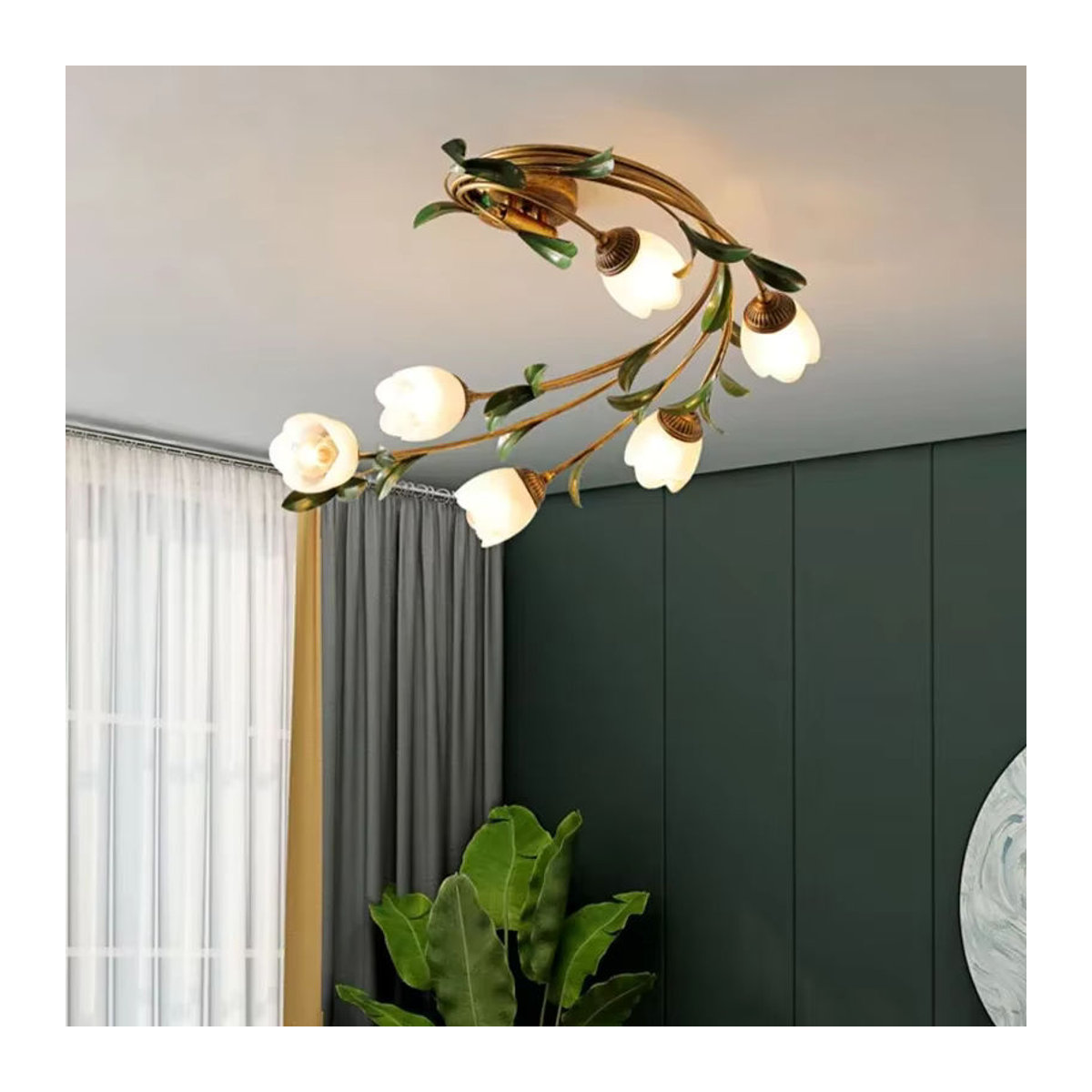 ABCZ LED Deckenlampe aus Glas in Grün im Retro-Design für Wohnzimmer, Schlafzimmer und Esszimmer - Bild 2