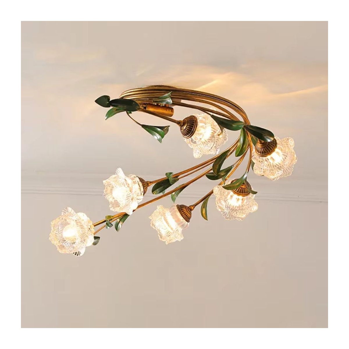 ABCZ LED Deckenlampe aus Glas in Grün im Retro-Design für Wohnzimmer, Schlafzimmer und Esszimmer - Bild 3
