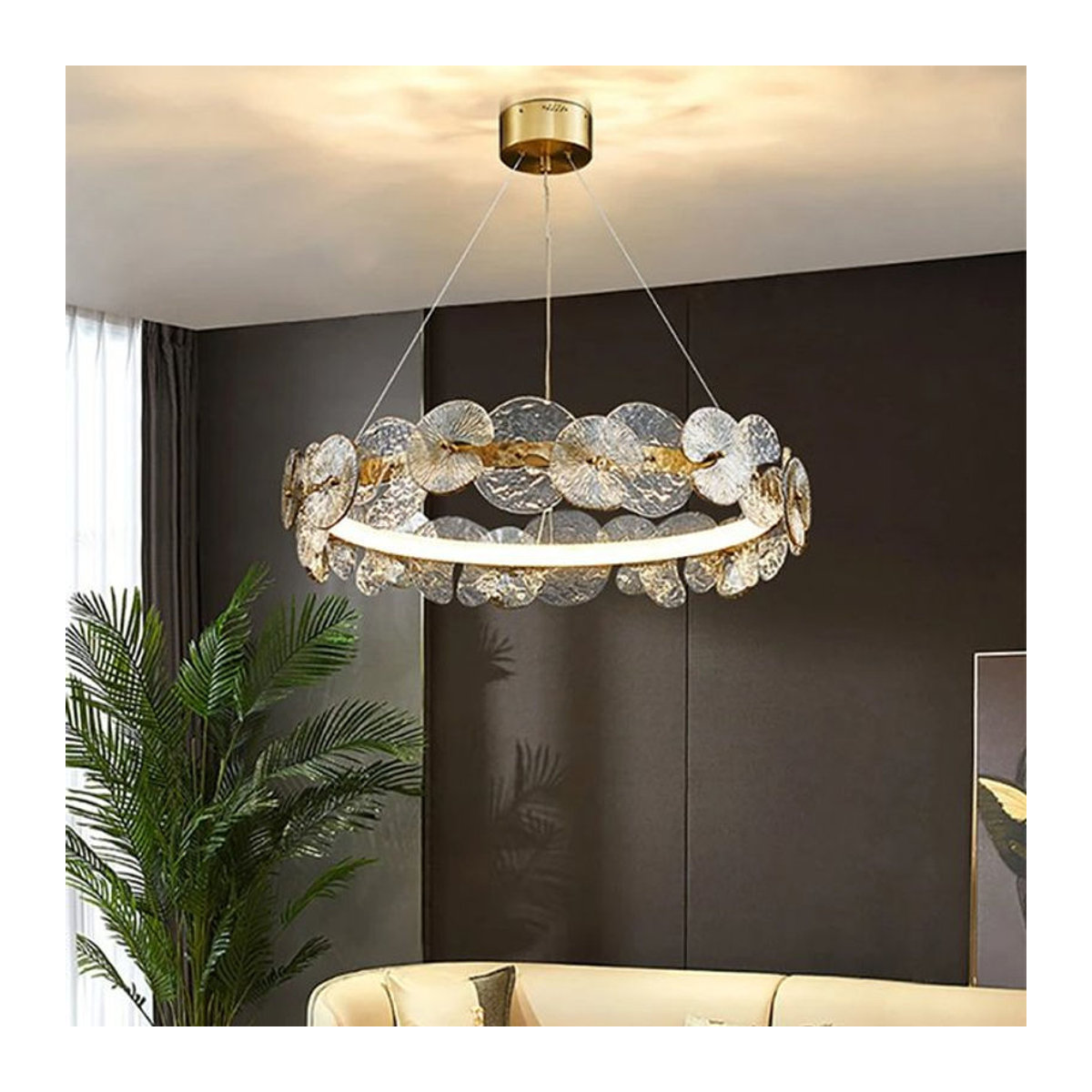 ABCZ LED Kronleuchter aus Glas im skandinavischen Design für Wohnzimmer, Esszimmer und Schlafzimmer - Bild 1