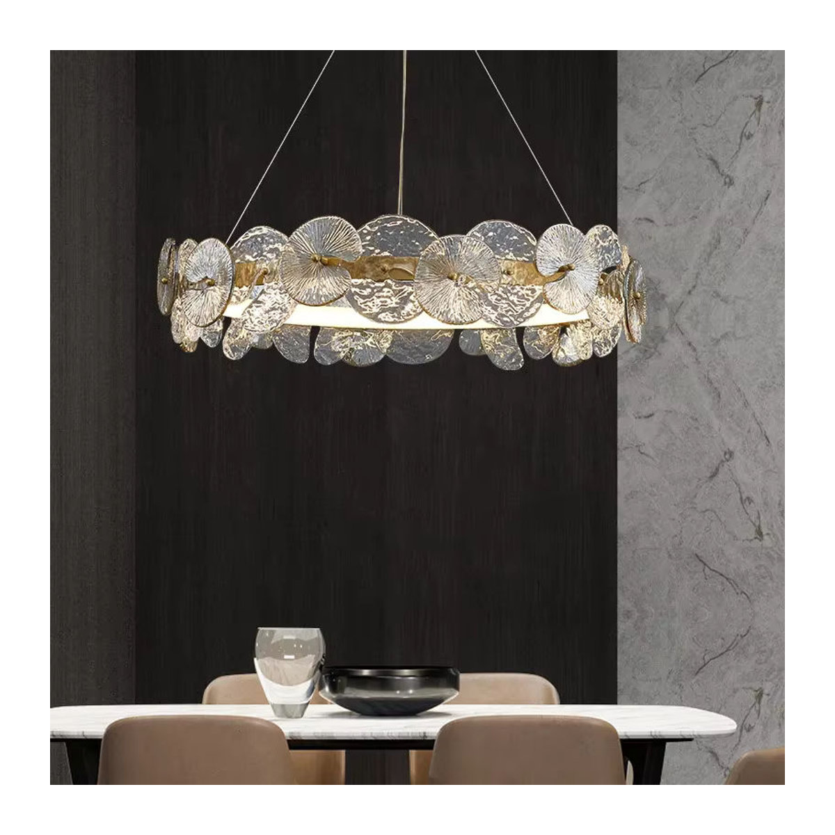 ABCZ LED Kronleuchter aus Glas im skandinavischen Design für Wohnzimmer, Esszimmer und Schlafzimmer - Bild 2