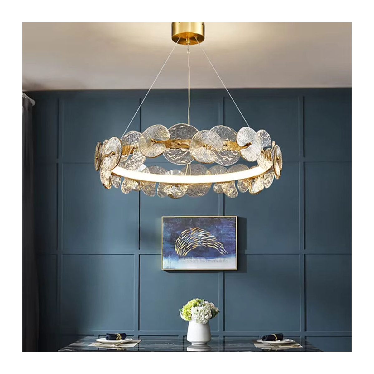 ABCZ LED Kronleuchter aus Glas im skandinavischen Design für Wohnzimmer, Esszimmer und Schlafzimmer - Bild 3