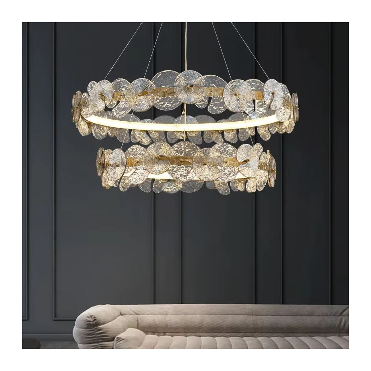 ABCZ LED Kronleuchter aus Glas im skandinavischen Design für Wohnzimmer, Esszimmer und Schlafzimmer - Bild 4