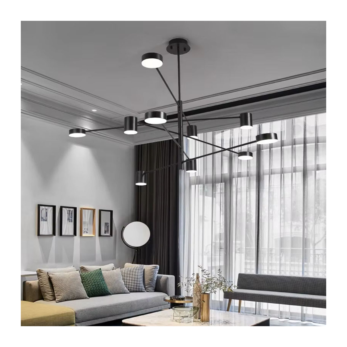 ABCZ Modern LED Kronleuchter aus Metall für Wohnzimmer Esszimmer und Schlafzimmer in Schwarz oder Weiß - Bild 2