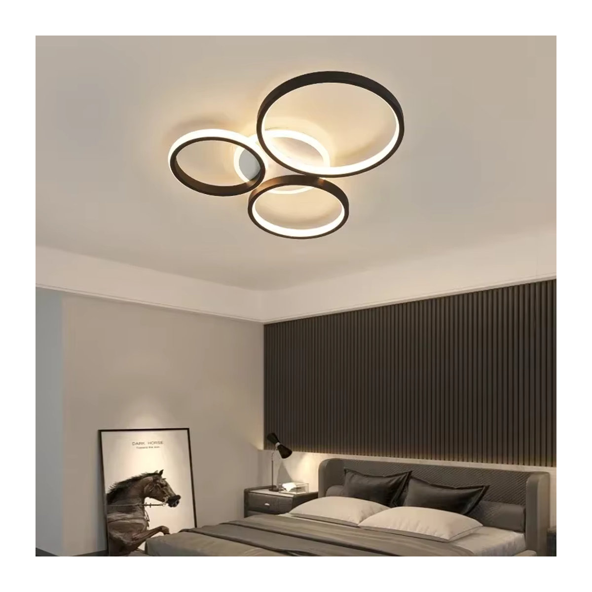 ABCZ Moderner LED Kronleuchter in Ringform für dein Wohnzimmer in Schwarz/Gold - Bild 3