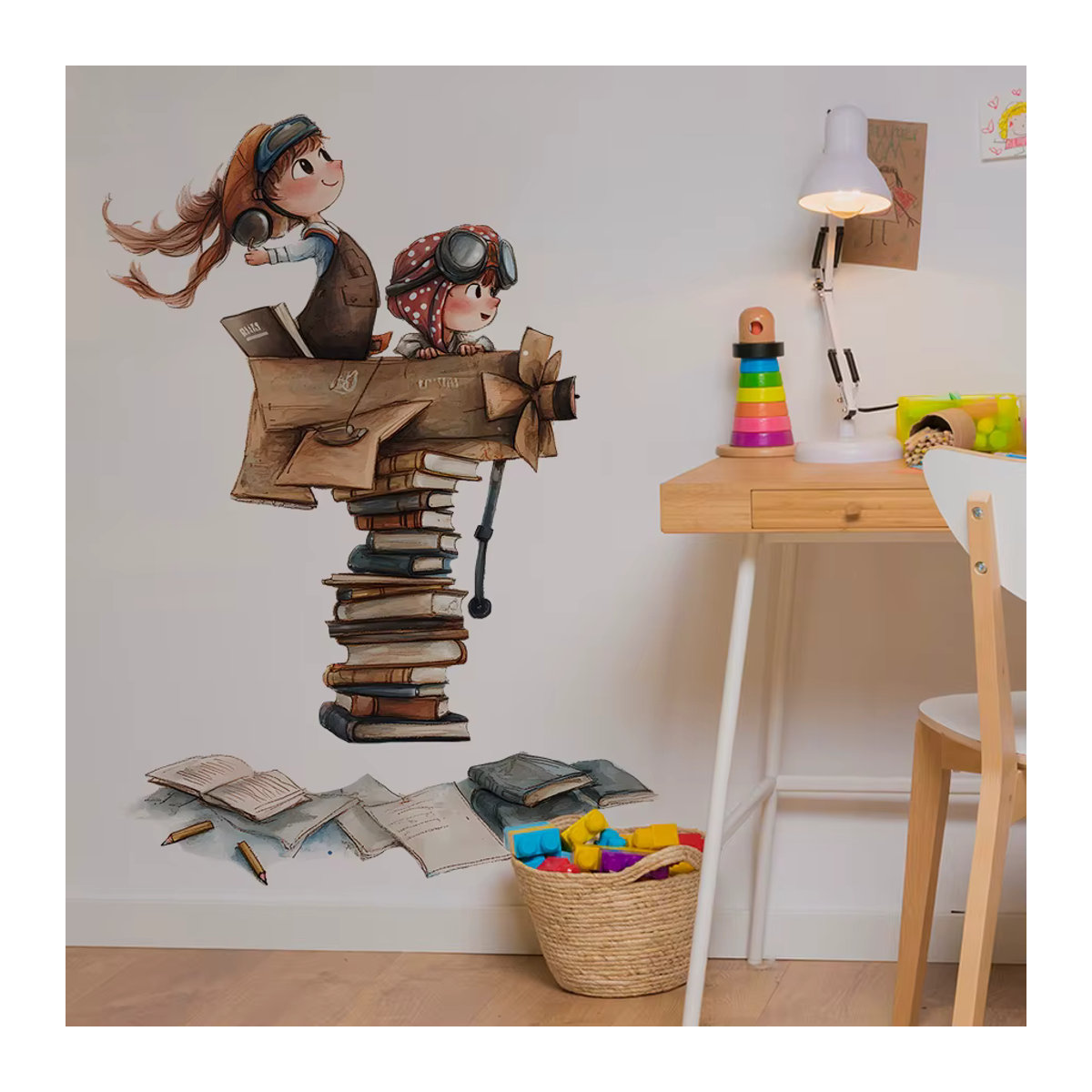 Abnehmbarer PVC Wandaufkleber Träume und Bücher für Kinderzimmer und Kindergarten in Mehrfarbig - Bild 2
