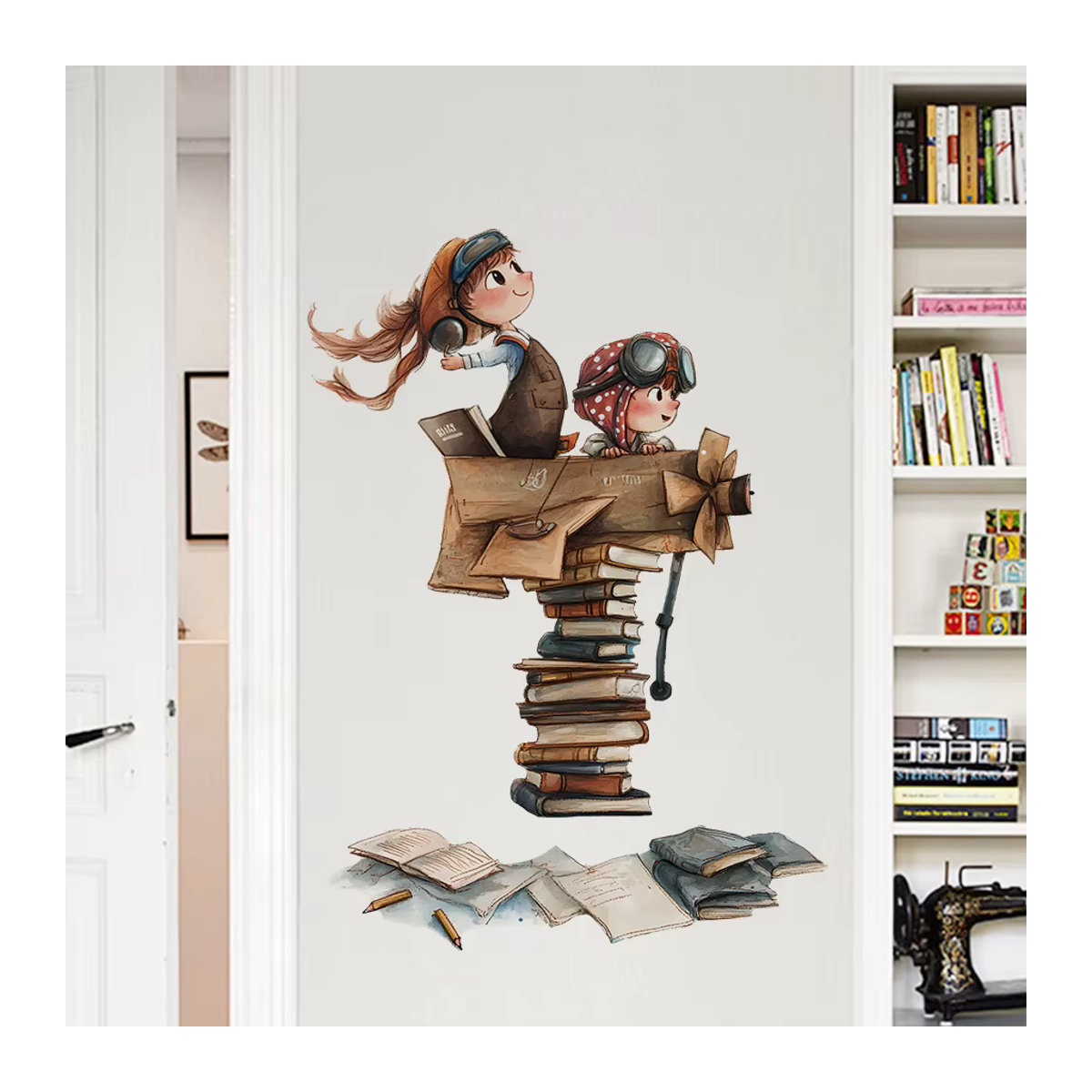 Abnehmbarer PVC Wandaufkleber Träume und Bücher für Kinderzimmer und Kindergarten in Mehrfarbig - Bild 5