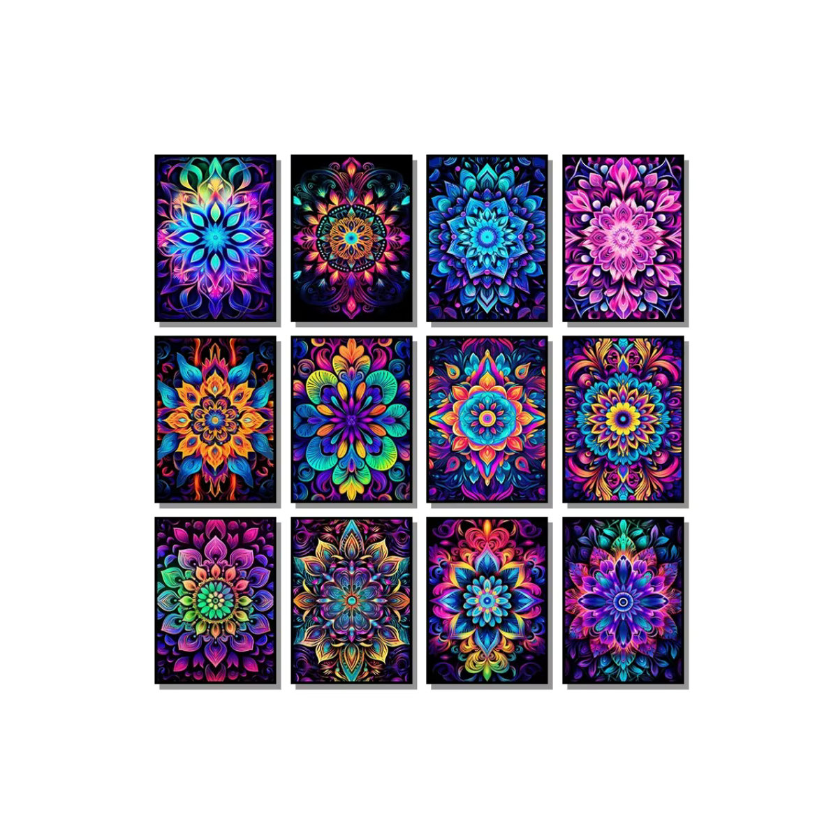 Abstrakte Mandala Wandkunst Potdemiel in Bohemian Design, mehrfarbig, rund, Hochformat - Bild 2