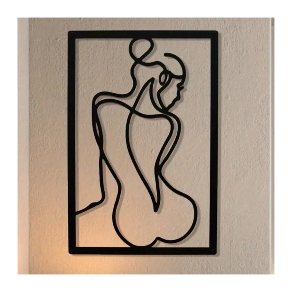Abstrakte Wandskulptur Weibliche Silhouette aus Metall von CIFBUY in Schwarz, B/H: 45 x 30 cm - Bild 1