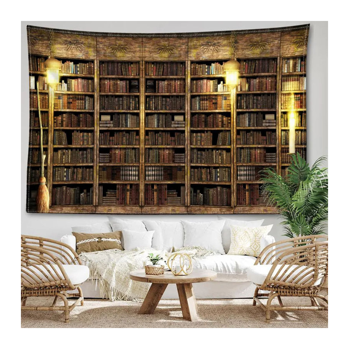 Abstrakte Wandtapisserie Super Six im Bohemian Stil, braun, B: 95 cm, H: 73 cm - Bild 1