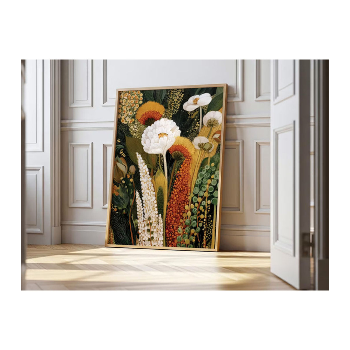 Abstrakter botanischer Wandkunstdruck von SHENCHEN mit floralem Zweigmotiv in mehrfarbigem Design für den Landhausstil - Bild 1
