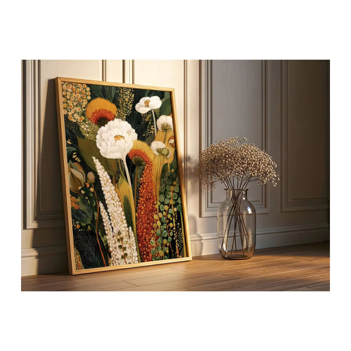 Abstrakter botanischer Wandkunstdruck von SHENCHEN mit floralem Zweigmotiv in mehrfarbigem Design für den Landhausstil - Bild 3