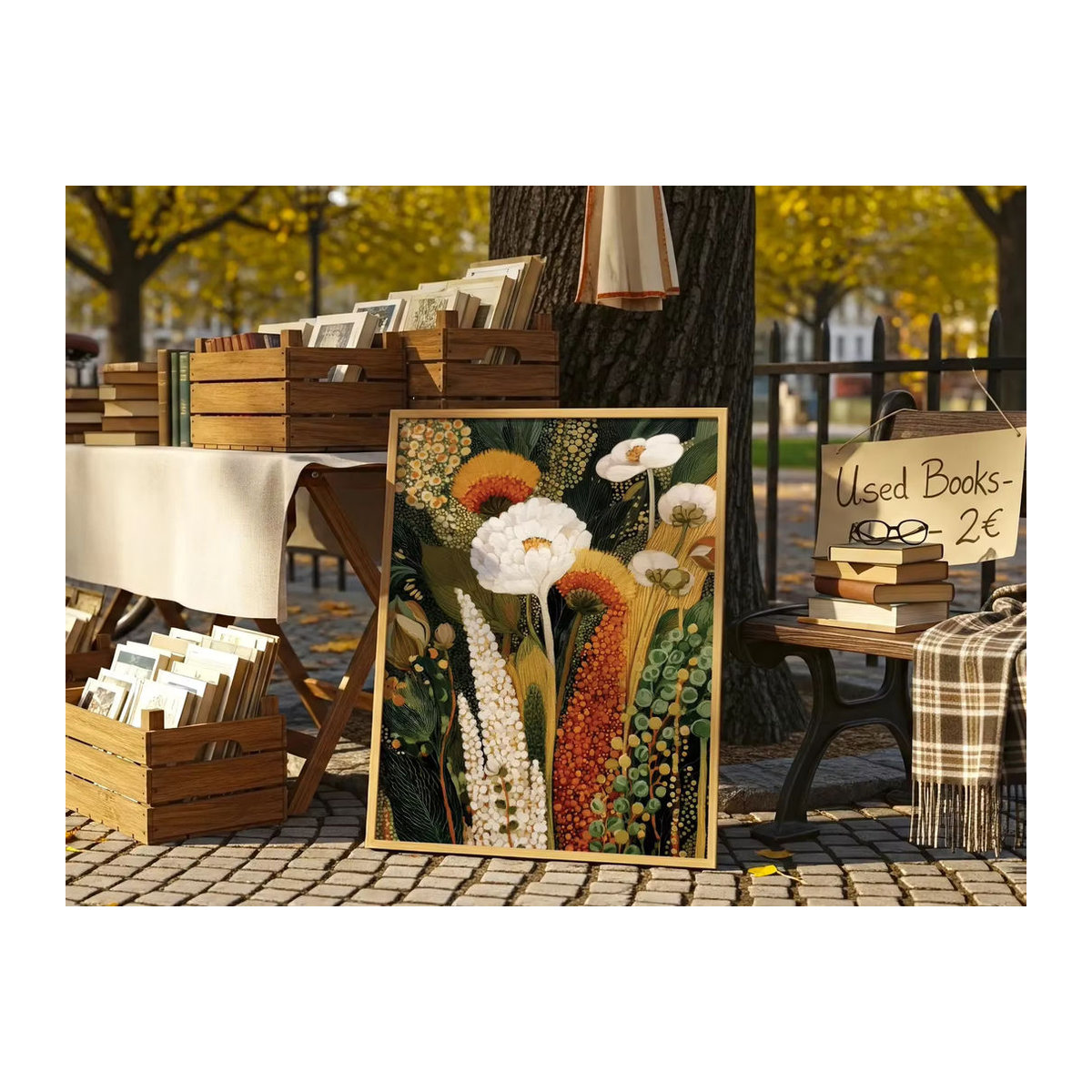 Abstrakter botanischer Wandkunstdruck von SHENCHEN mit floralem Zweigmotiv in mehrfarbigem Design für den Landhausstil - Bild 6