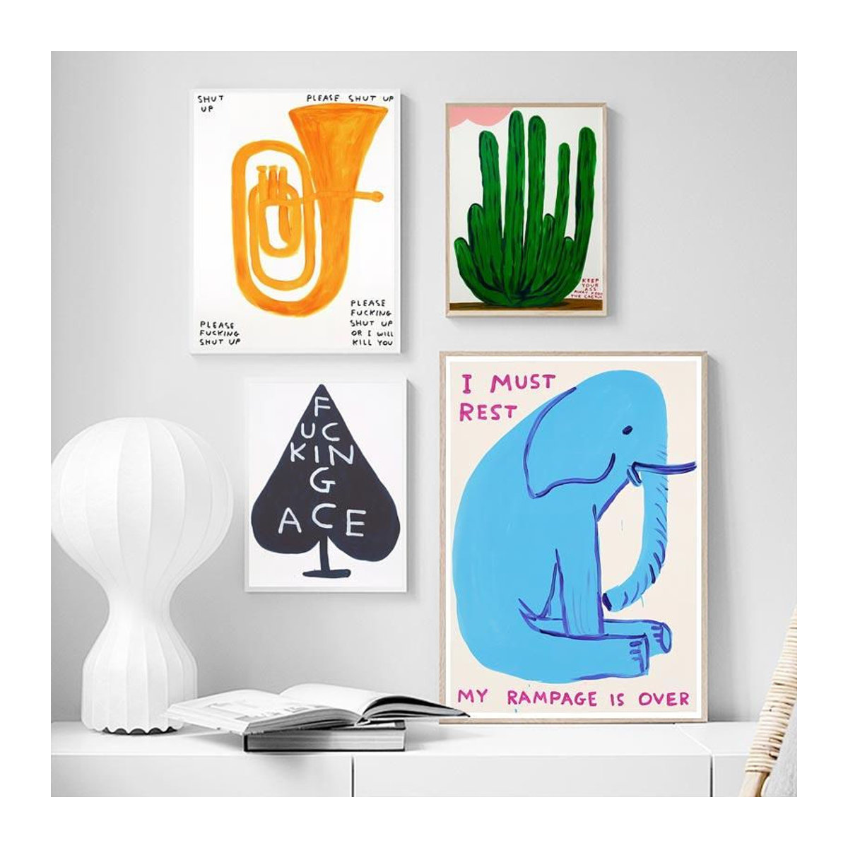 Abstrakter Leinwand Kunstdruck August Art Museum mit Motiv Banana Elephant Spades in Blau, Querformat, B: 80 cm, H: 50 cm, Rahmenlos - Bild 2