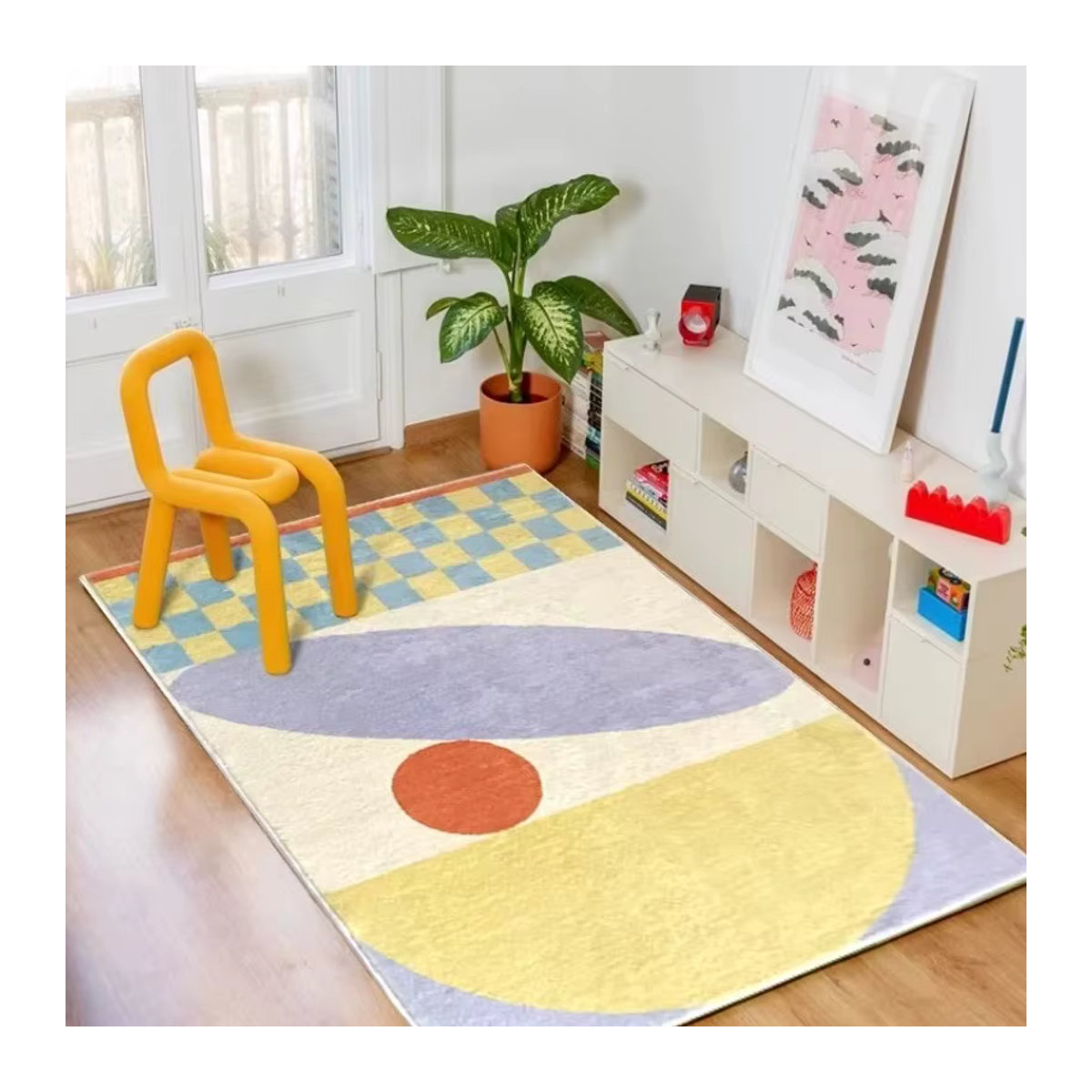 Abstrakter Luxus Teppich in Mehrfarbig für Wohnzimmer, Schlafzimmer und Flur - Bild 3