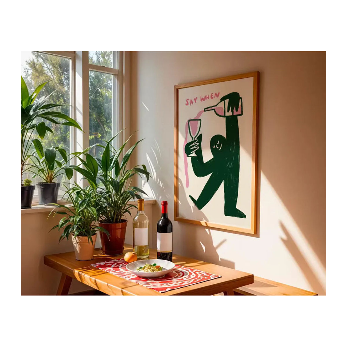 Abstrakter Wandkunst-Druck Say When von SHENCHEN mit Typografie und Figur in Weiß auf Papier im Hochformat - Bild 5