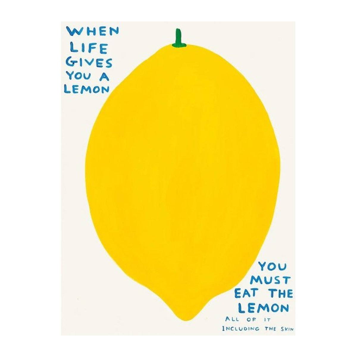 Abstraktes Leinwandposter David Shrigley mit Frosch, Giraffe, Banane und Tomate, modern, gelb, B: 60 cm, H: 80 cm - Bild 1