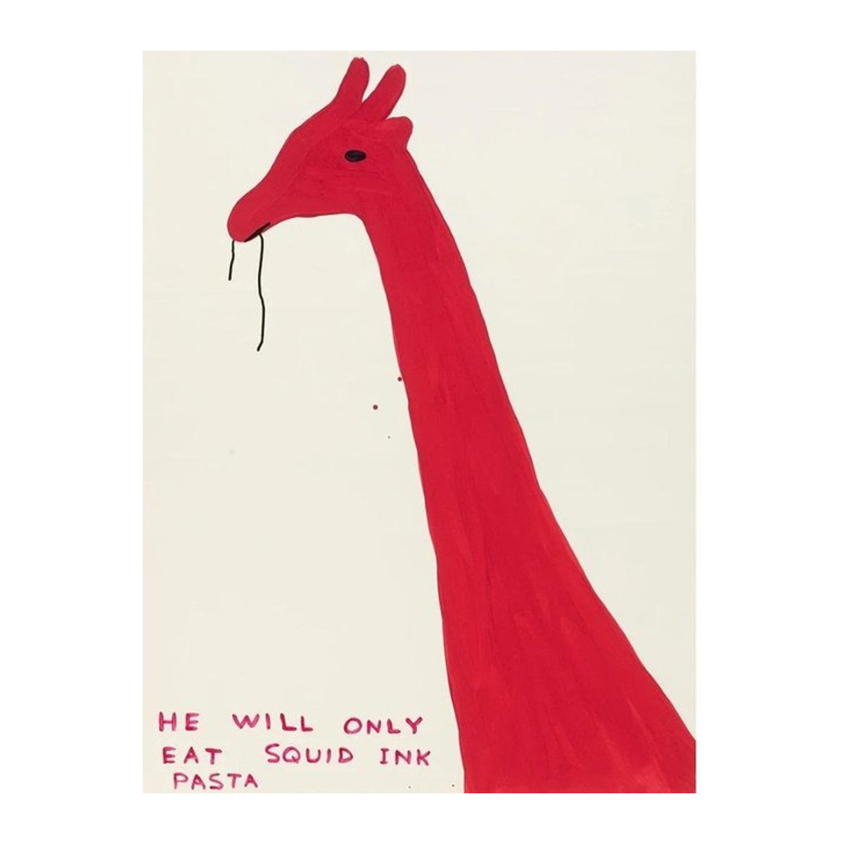 Abstraktes Leinwandposter David Shrigley mit Frosch, Giraffe, Banane und Tomate, modern, rot, B: 30 cm, H: 40 cm, rahmenlos - Bild 1