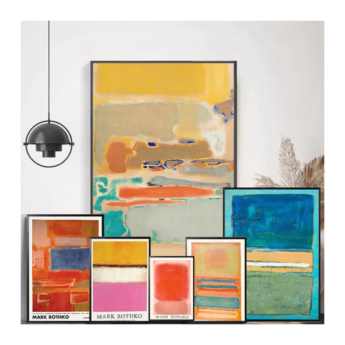 Abstraktes modernes Kunst Poster Mark Rothko von Potdemiel in mehrfarbig mit Holzrahmen für deine Wanddekoration - Bild 1