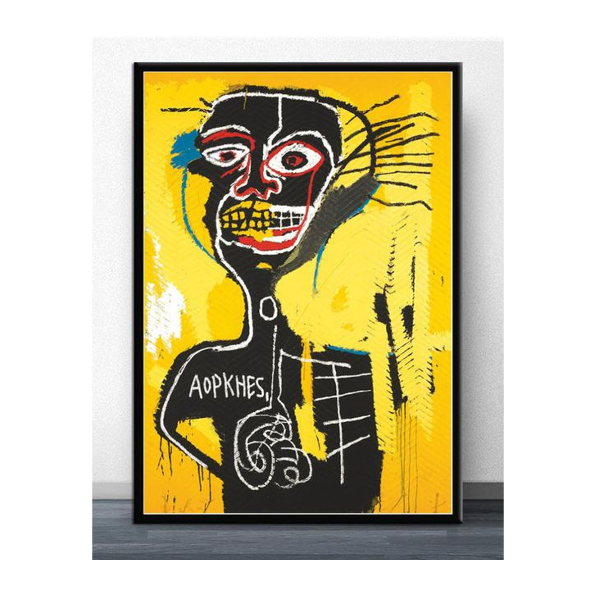 Abstraktes Porträt Leinwandgemälde von Jean Michel Graffiti von Sweet Art Gallery, mehrfarbig, Rahmenlos, Breite: 40 cm, Höhe: 50 cm - Bild 1