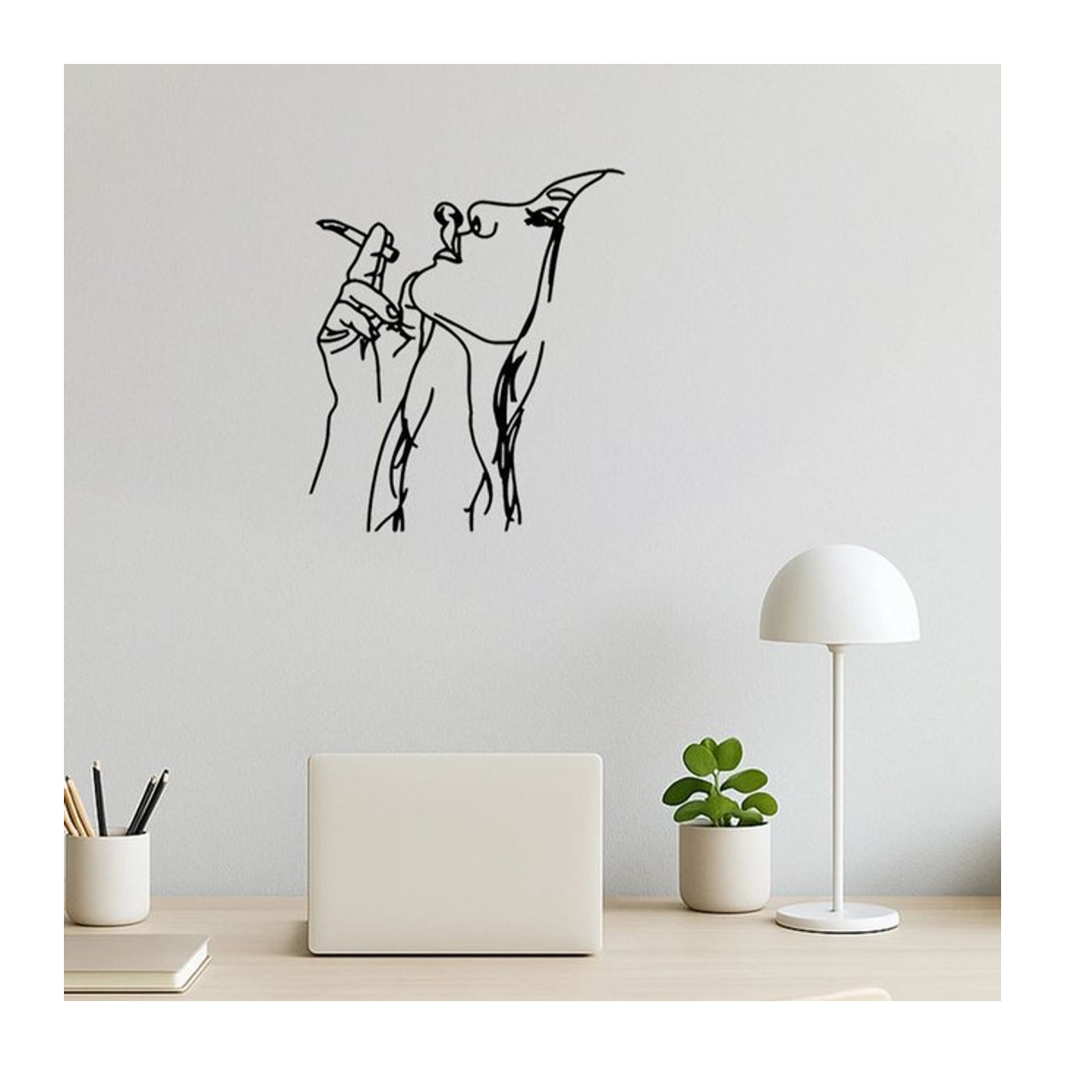 Abstraktes Wandkunstschild aus Metall von CIFBUY in Schwarz für Vintage-Heimdekoration - Bild 1