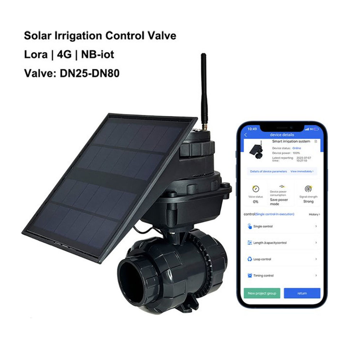 Acarps 4G Solar Smart Bewässerungssystem mit Timing-Funktion für Landwirtschaft und Garten, Sprinkler Ventil Controller und Tropfbewässerung Steuerventil - Bild 1