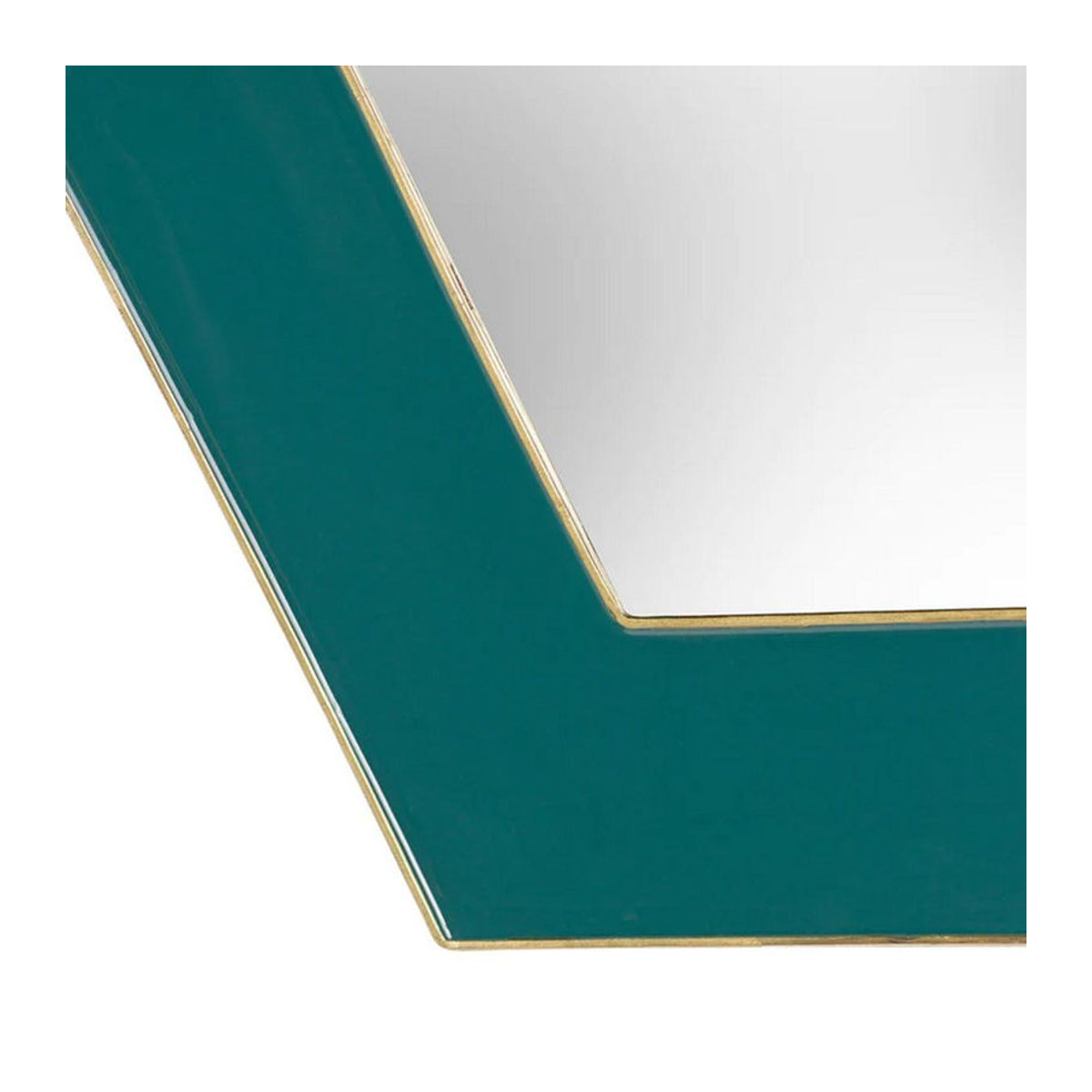 Achteckiger Wandspiegel Paoletti aus Metall in Blau, H: 59 cm, B: 39 cm - Bild 1
