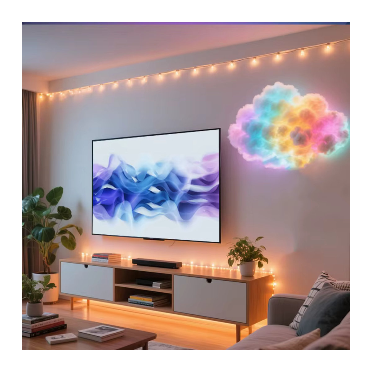 Acosh Neon DIY Wolke LED Licht mit RGBIC Musik Sync, Bunte Atmosphäre Lampe als Wand- und Deckenleuchte - Bild 5