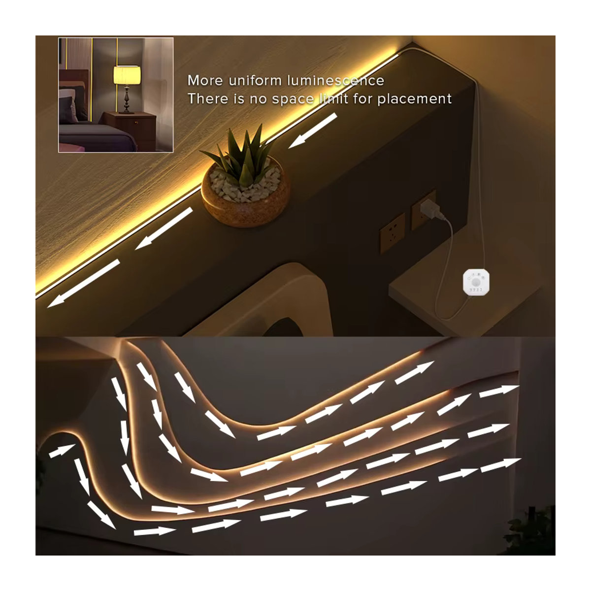 Acosh neon LED Möbelbeleuchtung mit Bewegungsmelder in Weiß für Treppen und Schränke - Bild 2