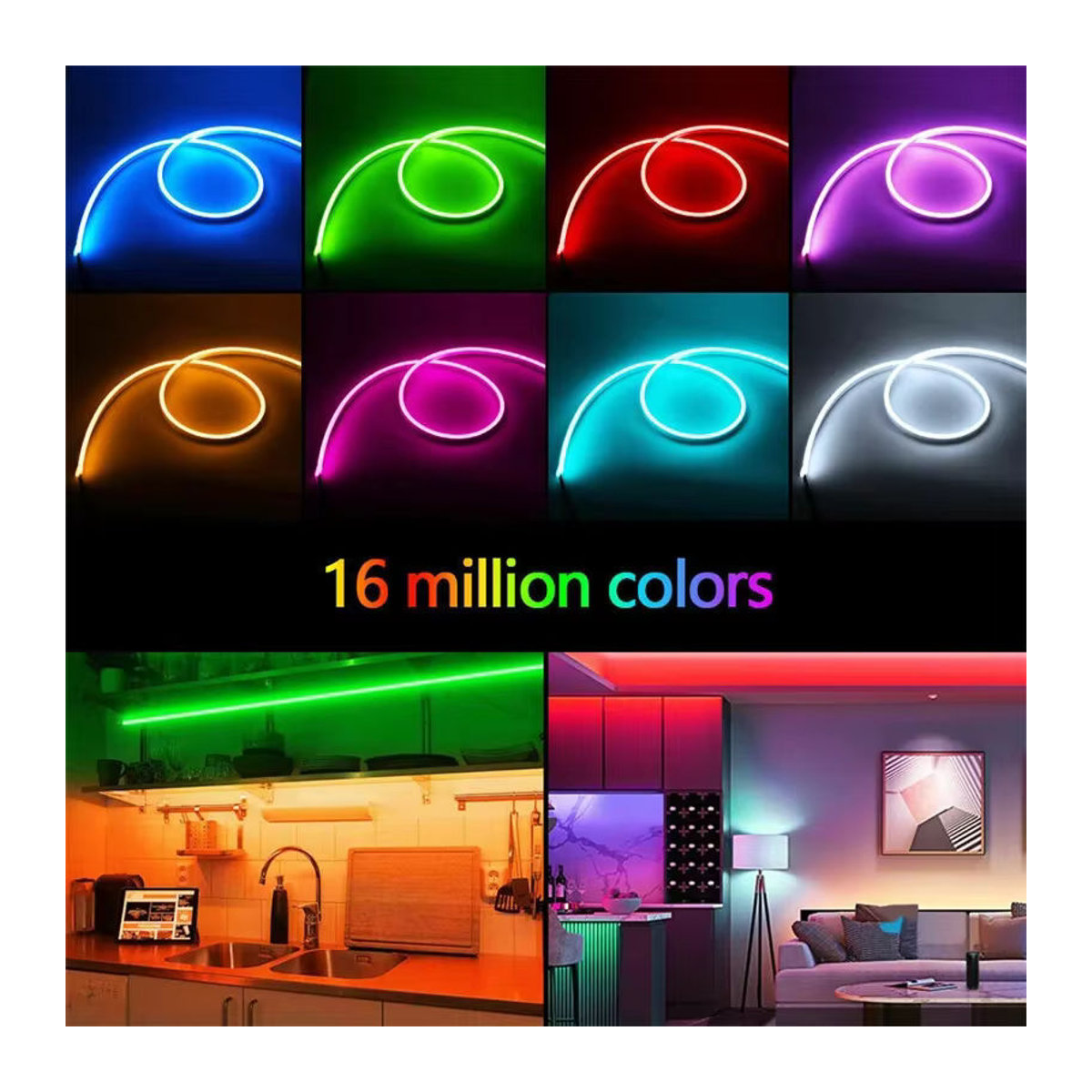 Acosh Neon RGB-LED-Lichterkette mit Fernbedienung und 44 Tasten, flexible Neonstreifen in Bunt und Rosa für dein Gaming-Zimmer oder Schlafzimmer - Bild 2