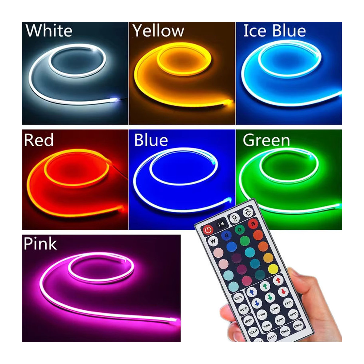 Acosh Neon RGB-LED-Lichterkette mit Fernbedienung und 44 Tasten, flexible Neonstreifen in Bunt und Rosa für dein Gaming-Zimmer oder Schlafzimmer - Bild 5