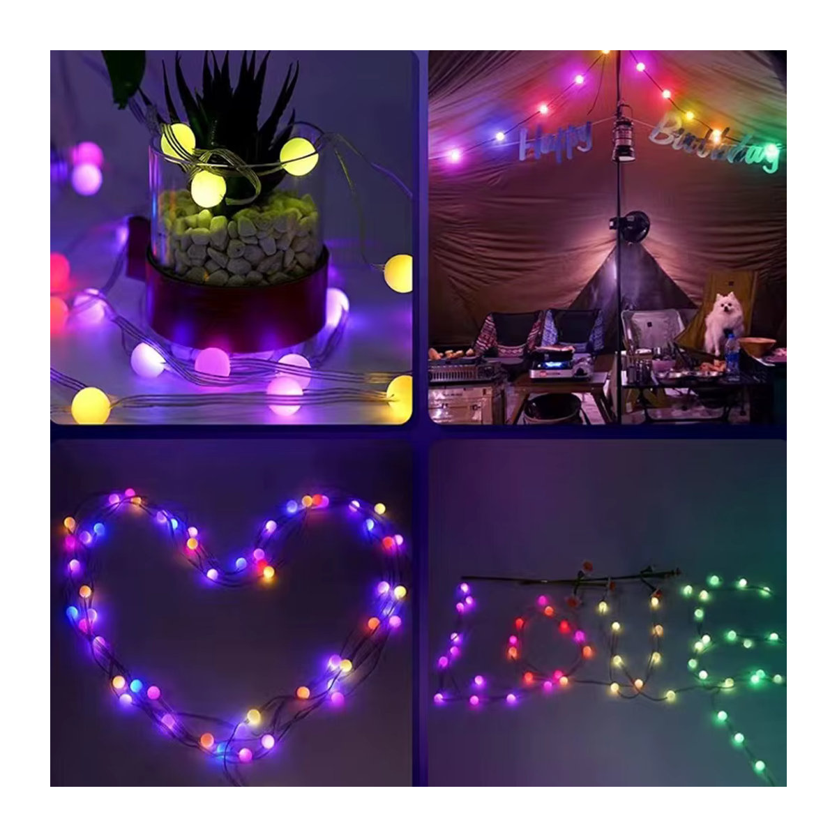 Acosh Neon RGBIC LED Kugel Lampe mit Bluetooth App und Musik-Controller, wasserdichte Outdoor-Atmosphärenleuchte in Bunt für Garten und Camping - Bild 5