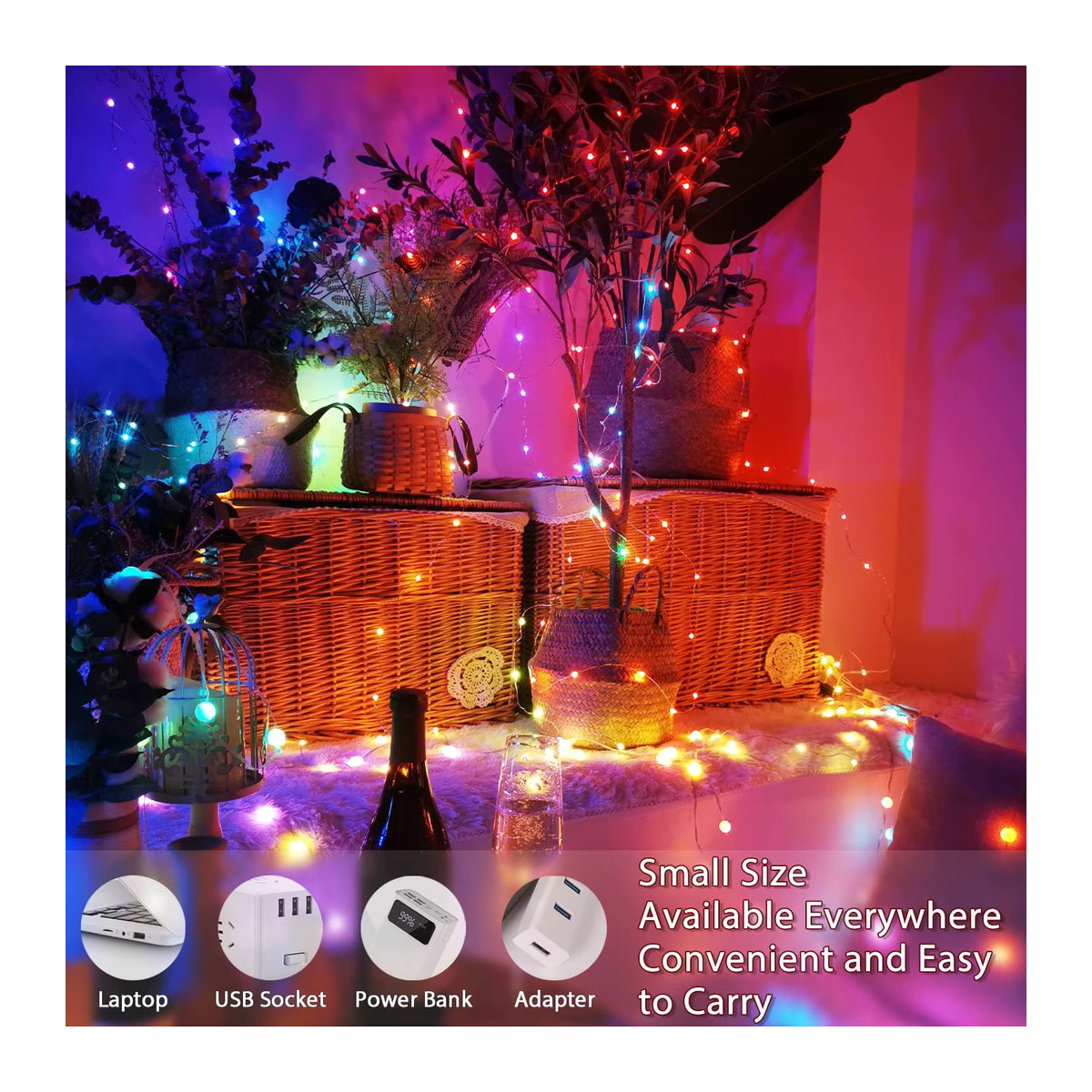 Acosh Neon RGBIC LED String Light Bluetooth USB Bunte Runde Girlande für Smart Home und Festival Dekoration - Bild 5