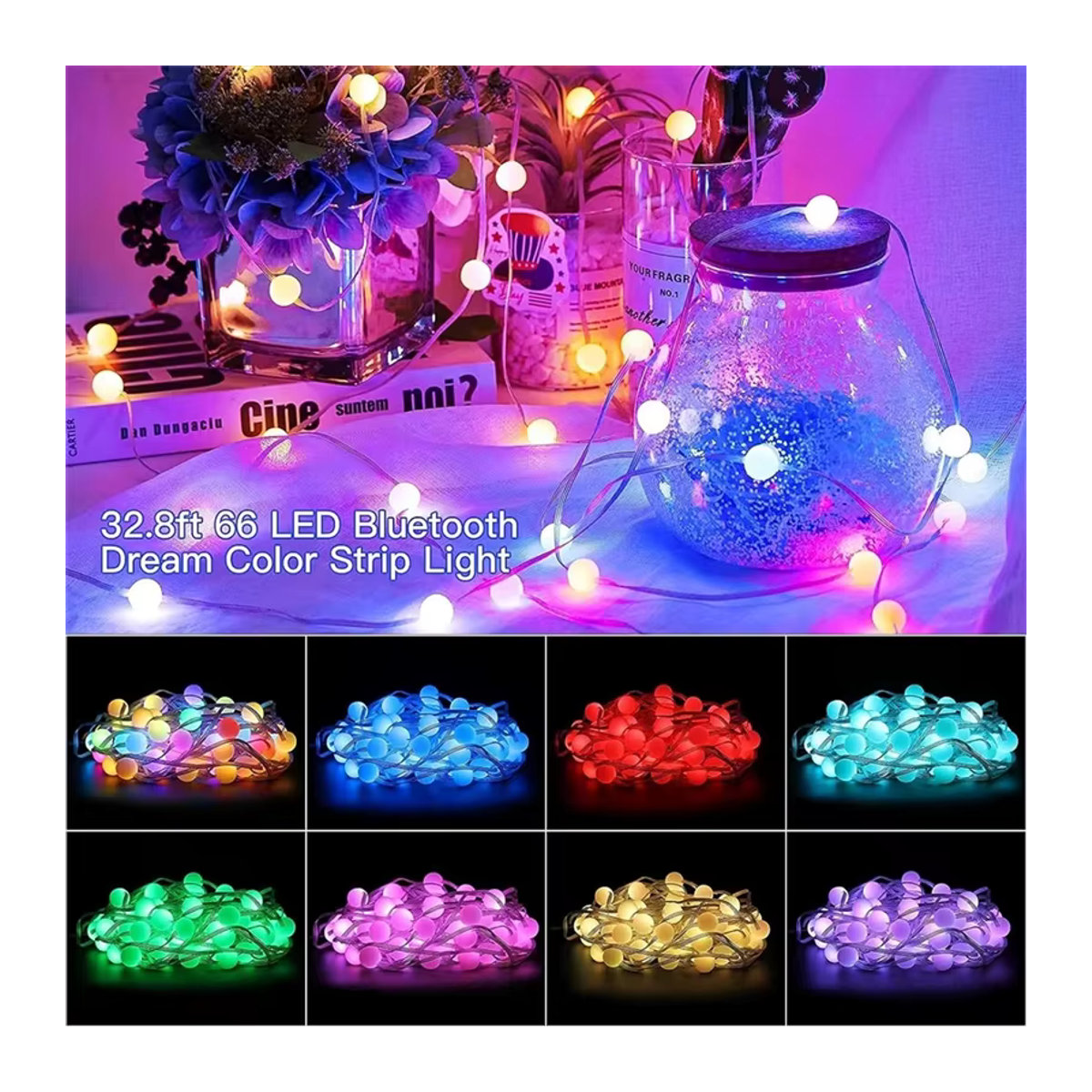Acosh Neon RGBIC LED String Light Bluetooth USB Bunte Runde Girlande für Smart Home und Festival Dekoration - Bild 6