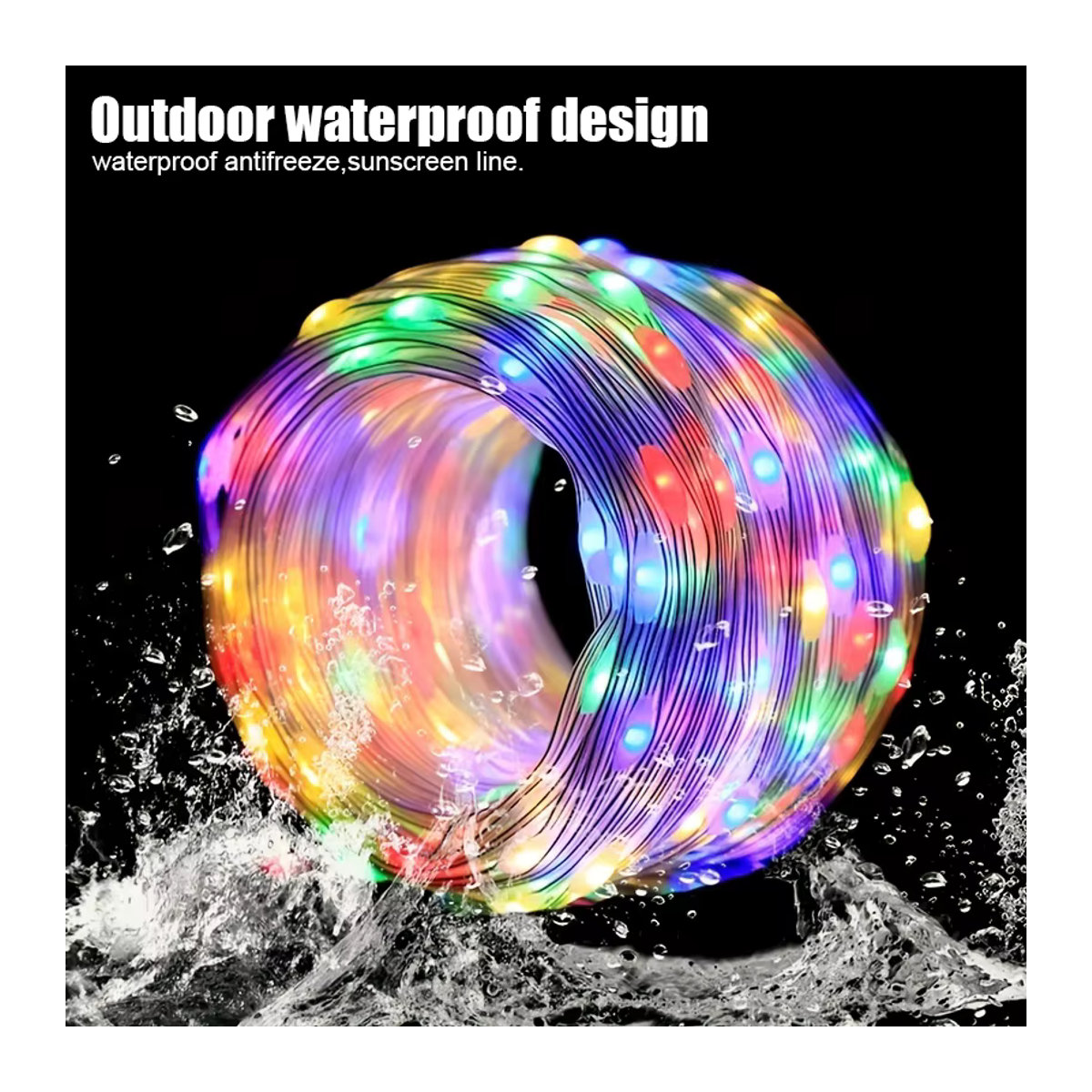 Acosh Neon RGBIC Solar LED Fairy String Light 20m Bunt mit Bluetooth und Dreamcolor Wasserdichte Smart Lichterkette für Weihnachten und Garten - Bild 3