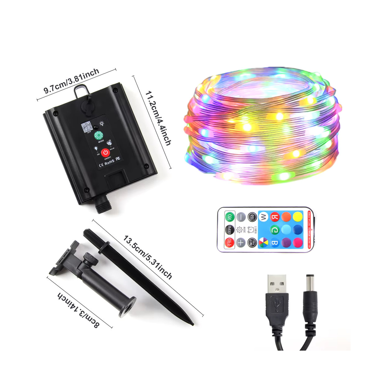 Acosh Neon RGBIC Solar LED Fairy String Light 20m Bunt mit Bluetooth und Dreamcolor Wasserdichte Smart Lichterkette für Weihnachten und Garten - Bild 5