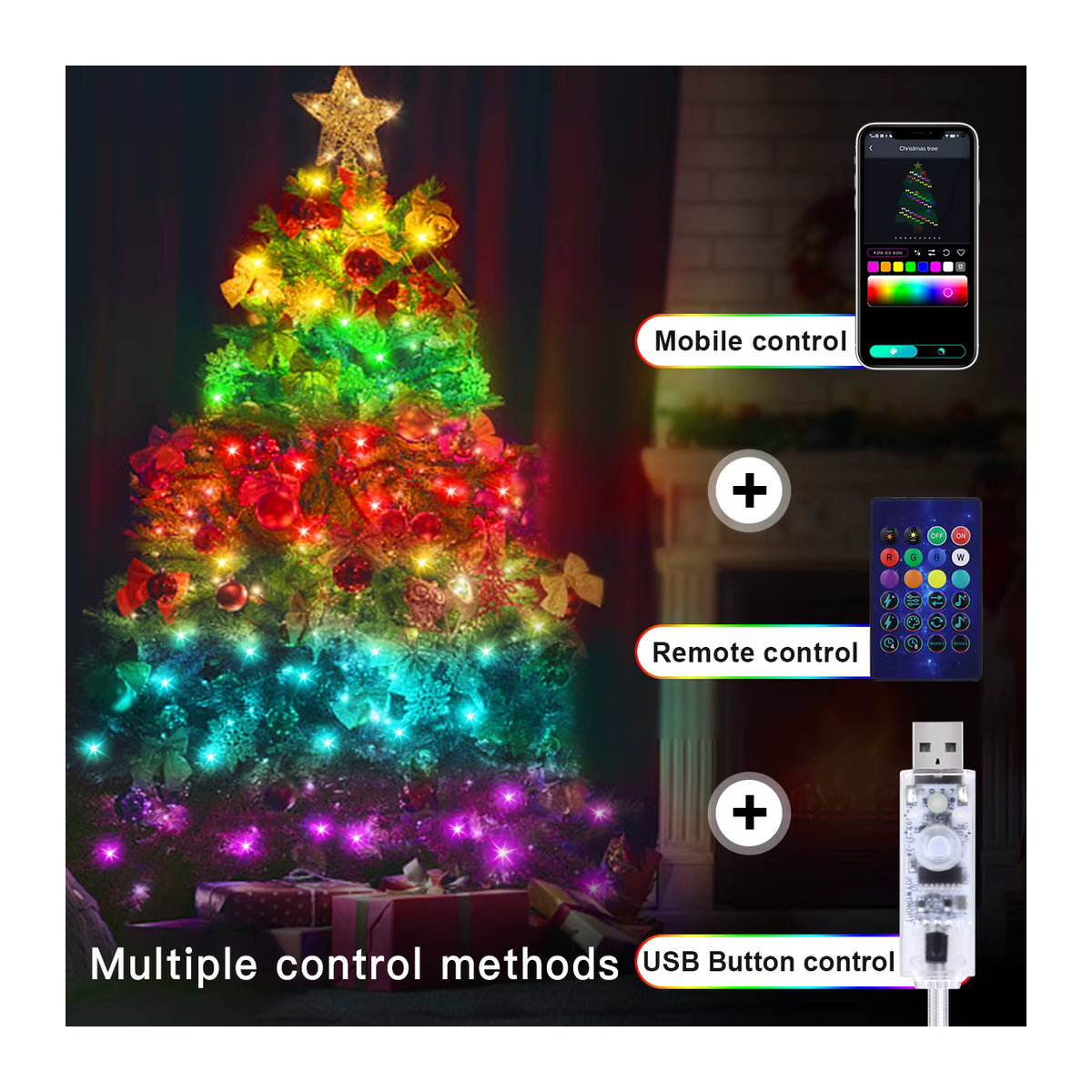 Acosh Neon Smart RGB LED Outdoor Lichterkette mit Bluetooth Musiksteuerung, IP65 wasserdicht, Bunt, 40m - Bild 2