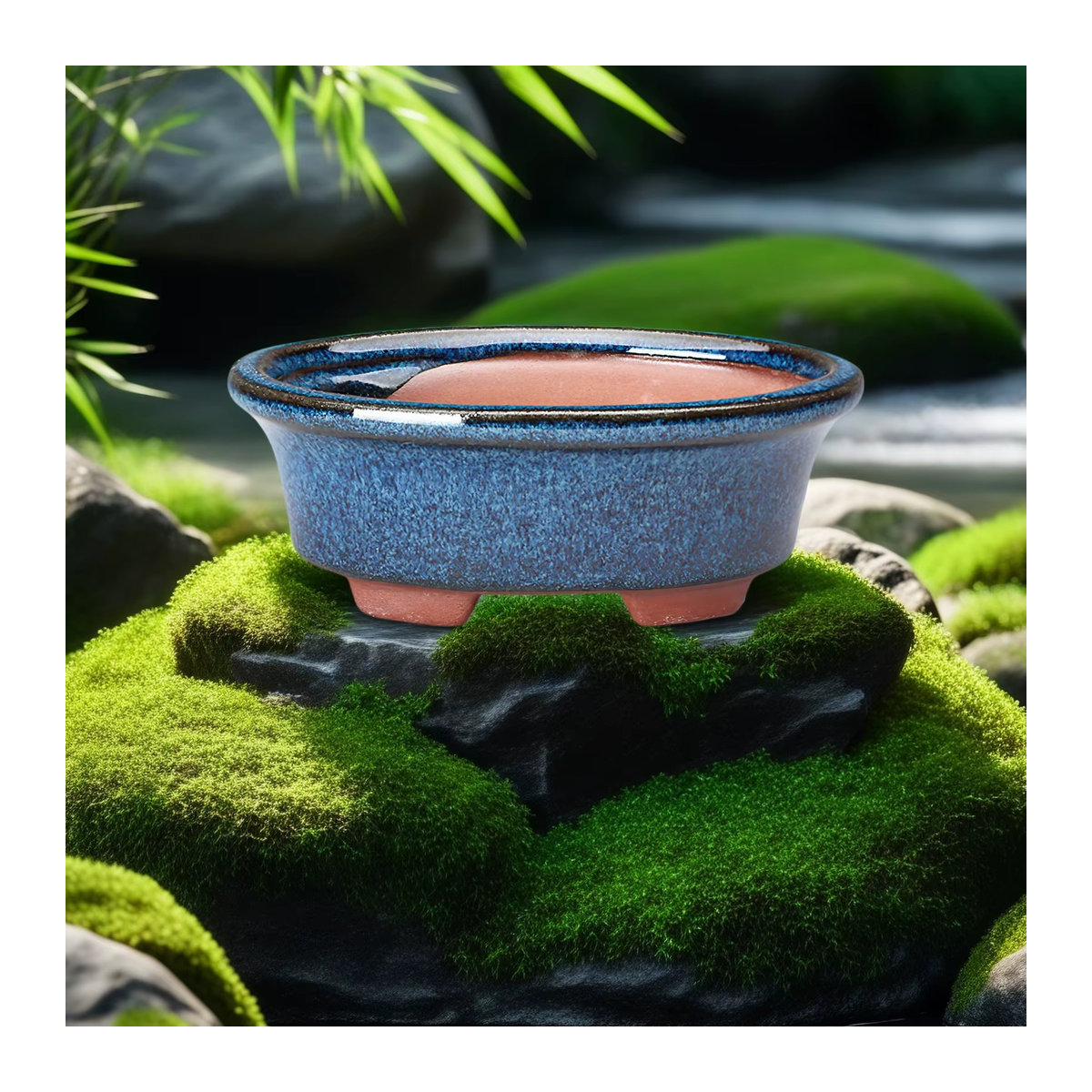ACRDDK Keramik-Blumentopf in Blau mit orientalischem Design und Ablaufloch für Sukkulenten und Orchideen - Bild 4