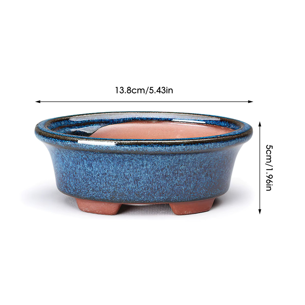 ACRDDK Keramik-Blumentopf in Blau mit orientalischem Design und Ablaufloch für Sukkulenten und Orchideen - Bild 6