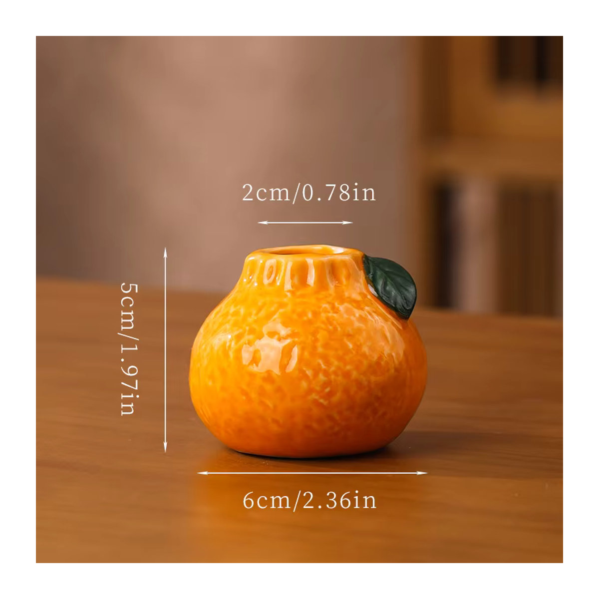 ACRDDK Keramikvase in Orangenform für Schnittblumen und Hydrokultur, Farbe: Orange - Bild 4
