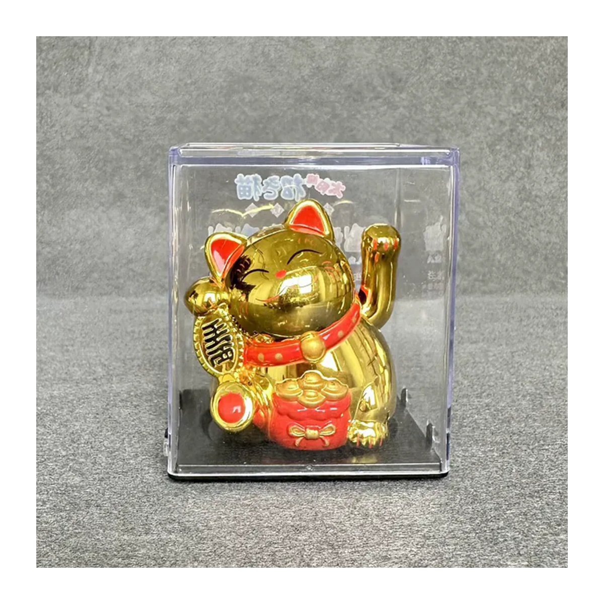 ACRDDK Mini Glückskatze als Cartoon-Ornament in Gold für Auto, Zuhause und Büro - Bild 3