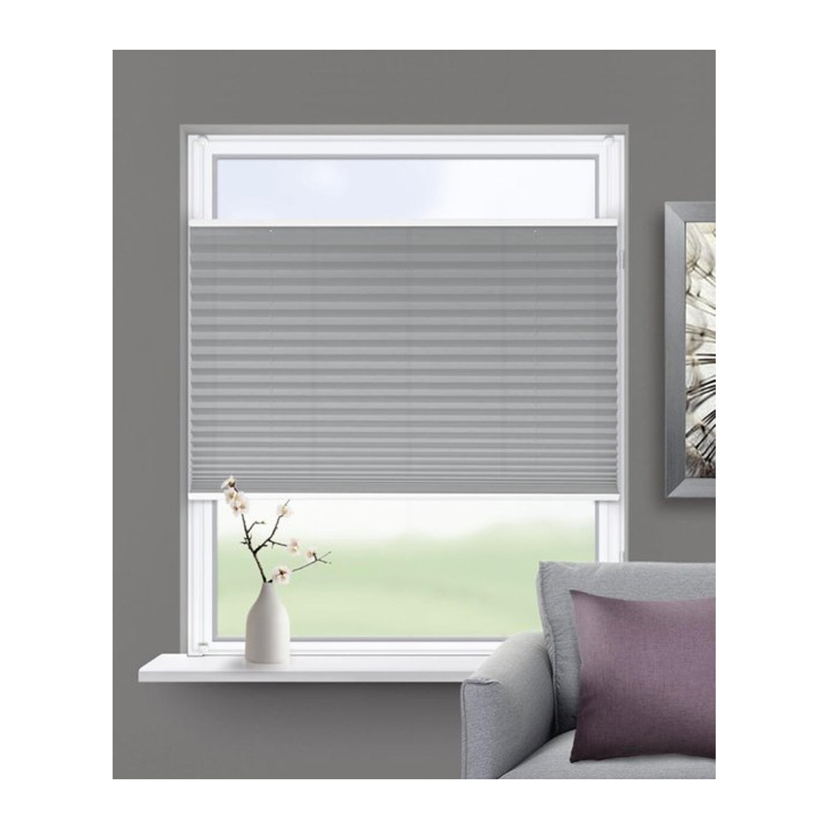 ACUS design collection Thermo Spann-Plissee in Anthrazit mit Verdunklungsqualität, Breite: 90 cm, Höhe: 130 cm - Bild 1