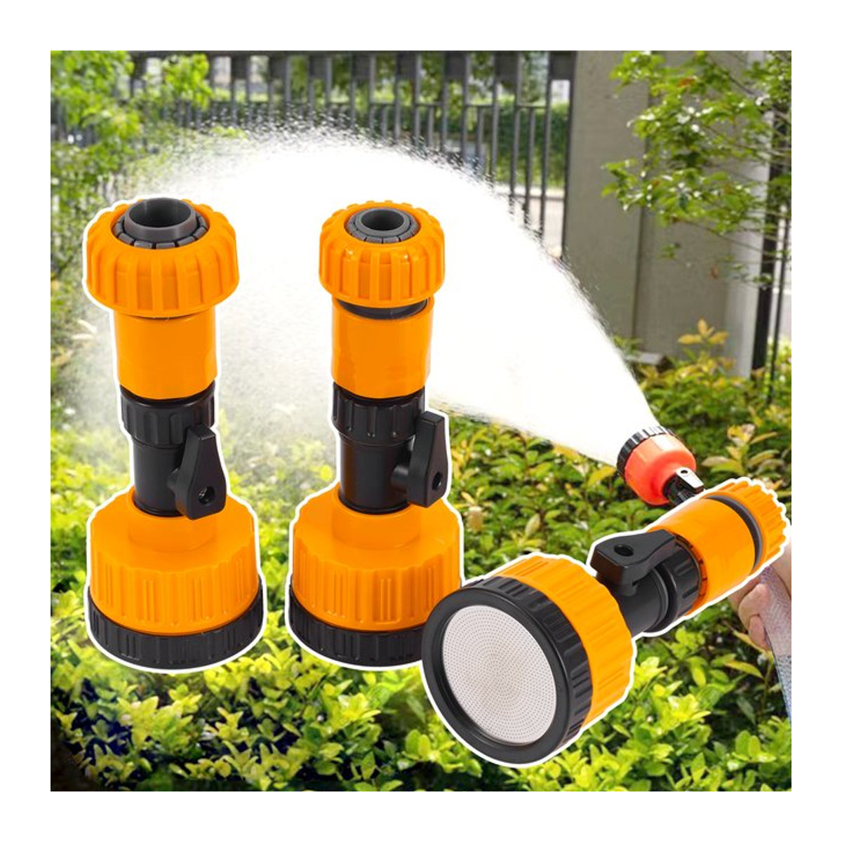 Adhere To Fly Bewässerungsdüse mit 1000 Mesh für Garten und Pflanzen, Orange, passend für 1/2 Zoll, 3/4 Zoll und 1 Zoll Wasserrohre - Bild 1