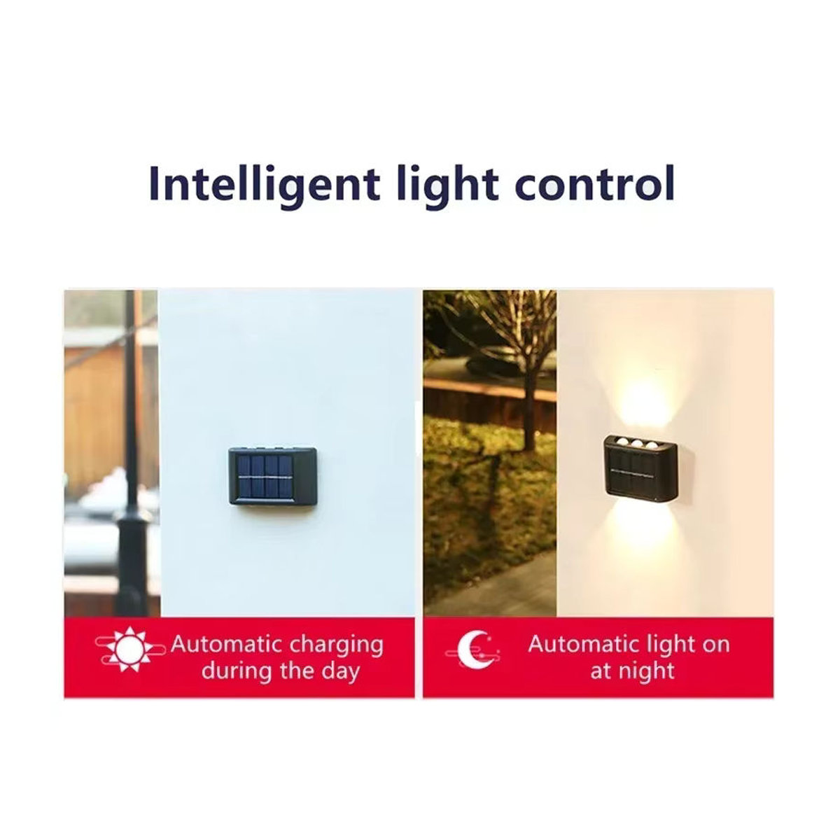 Adiodo Moderne Solar-LED-Außenwandleuchte Schwarz Wasserdicht mit Auf- und Abwärtsleuchten für Garten und Hof - Bild 4