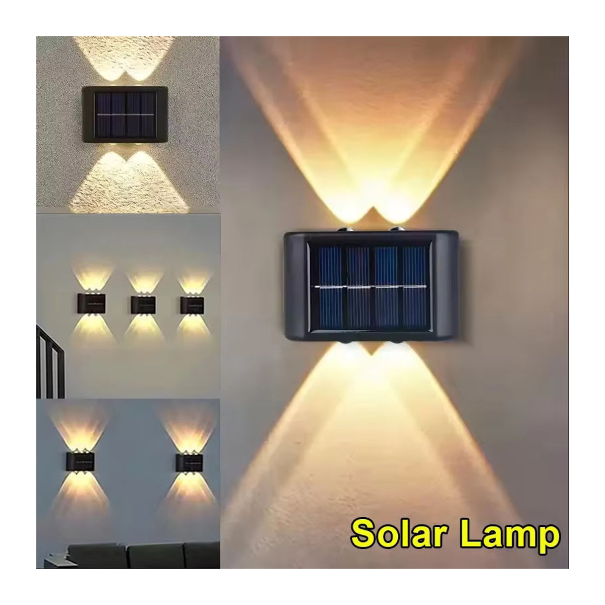 Adiodo Moderne Solar-LED-Außenwandleuchte Schwarz Wasserdicht mit Auf- und Abwärtsleuchten für Garten und Hof - Bild 6