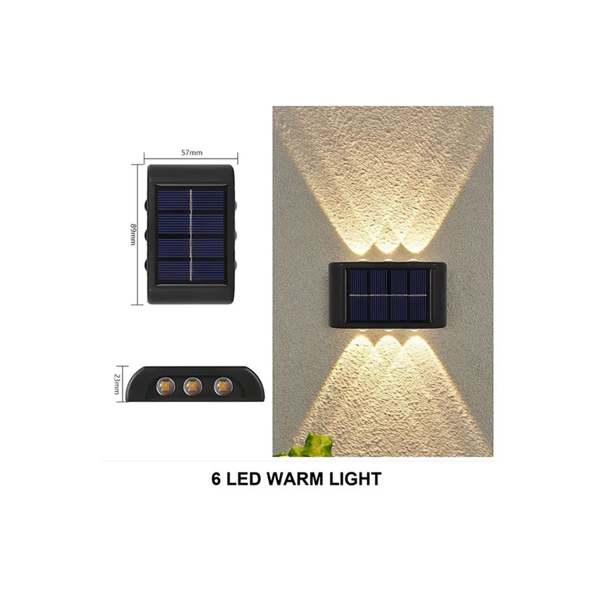 Adiodo Moderne Solar-LED-Außenwandleuchte Schwarz Wasserdicht mit Auf- und Abwärtsleuchten für Garten und Hof - Bild 7