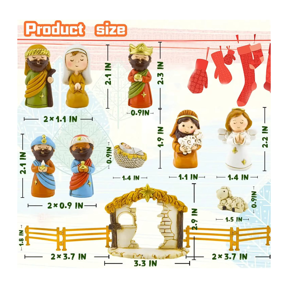 Adventskalender Krippe mit 24 Figurensets aus Kunststoff in Mehrfarbig für Kinder und Weihnachtsdekoration - Bild 4