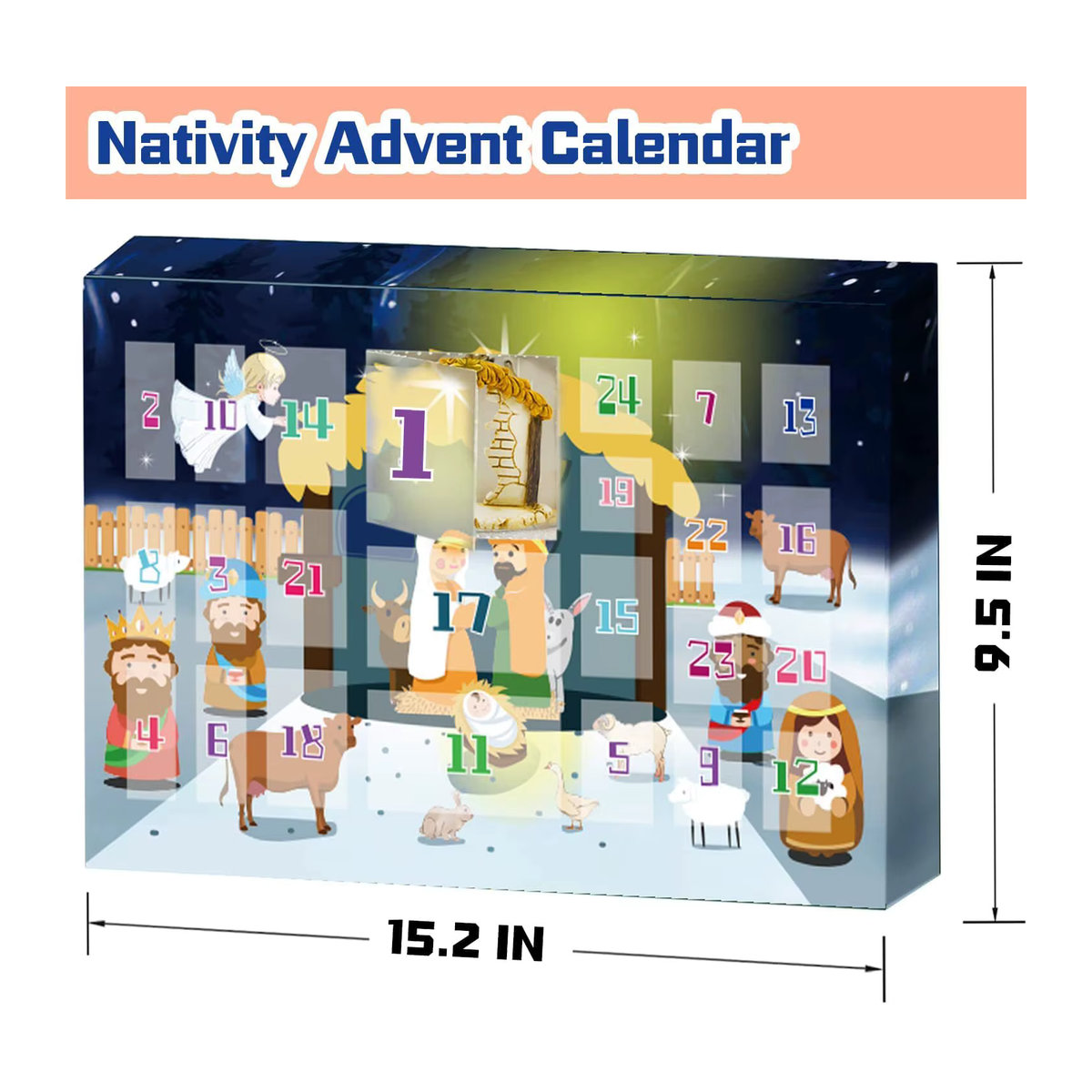 Adventskalender Krippe mit 24 Figurensets aus Kunststoff in Mehrfarbig für Kinder und Weihnachtsdekoration - Bild 5